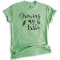 thumbnail image 1 of Growing My Tribe T-shirt, Unisex Women's Shirt, Pregnancy Shirt, New Mom Shirt, Baby Announcement Shirt, Heather Apple Green, Medium, 1 of 6