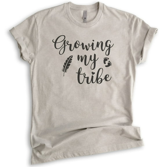Growing My Tribe T-shirt, Unisex Women's Shirt, Pregnancy Shirt, New Mom Shirt, Baby Announcement Shirt, Light Silk Gray, Small