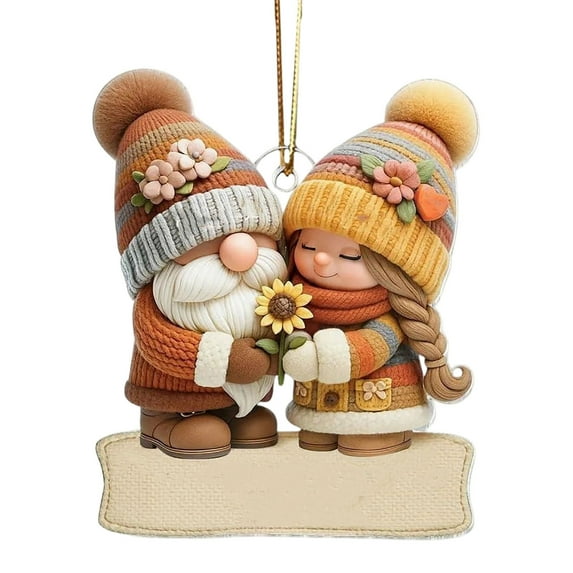 Growing Old Together Gnomes,Growing Old Together Acrylic Christmas Ornament,Gnome Christmas Couple Ornament 2025 Xmas Tree Decor Hanging Ornament,Gift for Old Couple Husband Wife Him Her on Christmas