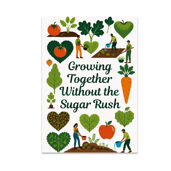 Growing Together Without the Sugar Rush - Gardening Enthusiast - 13x19 Poster Print