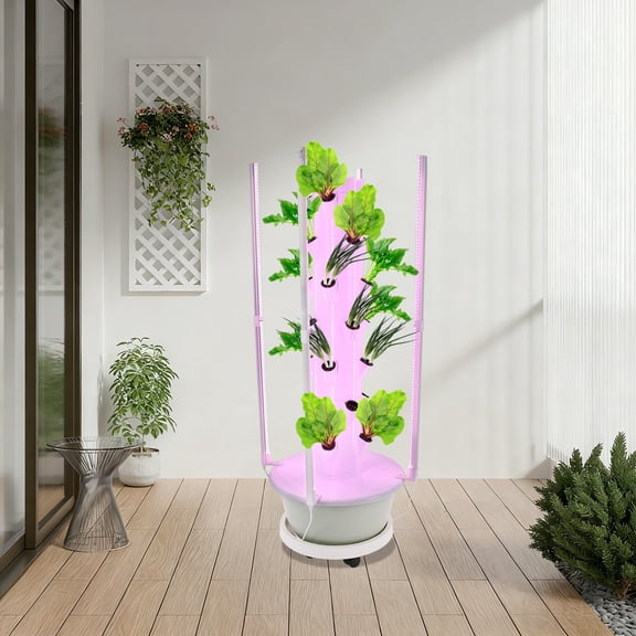 Growing Tower, 28-Plant Hydroponic Indoor Vertical Garden Kit, Hydroponics Growing Tower