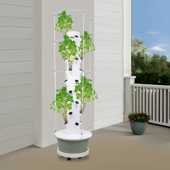 Growing Tower W/ Climbing Trellis 36-Plant Hydroponic Indoor Vertical Garden Kit