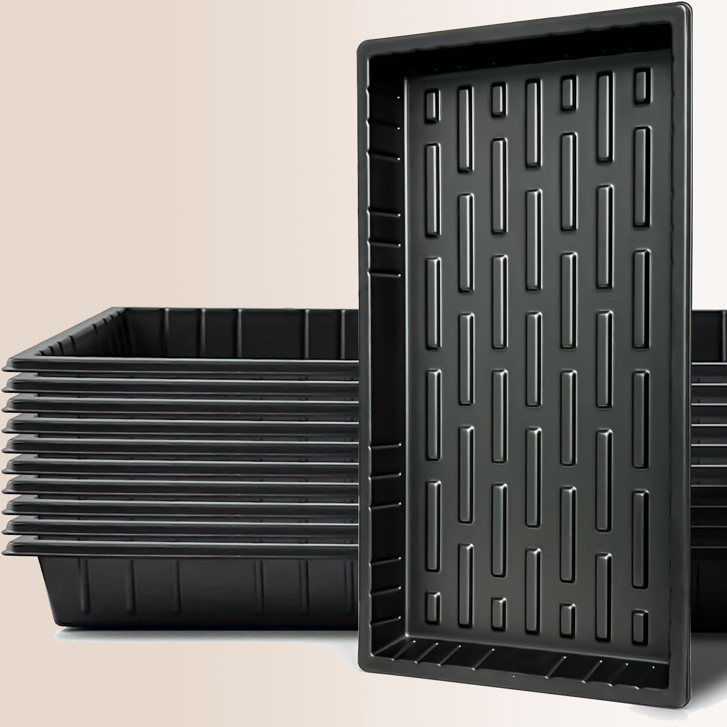 Growing Trays, Plant Nursery Trays Heavy Duty Seed Starter Flat Seedling Tray for Cell Plug Tray Transplant Growing Microgreens