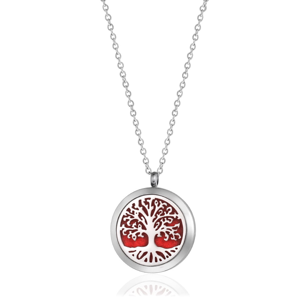 Growing Tree of Love Scent Necklace Aromatherapy Necklace Oil Lockets Jewelry Essential Oil Diffuser Necklace with Gift Box