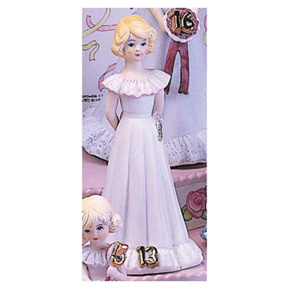 Blonde Porcelain Birthday Figurine for Age 13