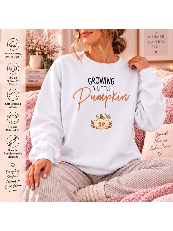 Growing a Little Pumpkin Sweatshirt, Fall Maternity Crewneck, Pumpkin Pregnancy Announcement, New Baby Gift for Expecting Mom