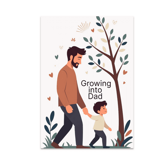 Growing into Dad Poster Print - Fatherhood Decor - 13x19 Poster Print