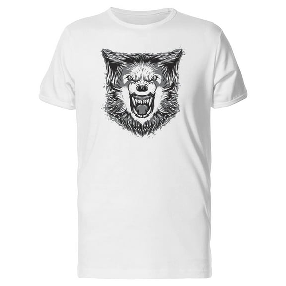 Growling Angry Wolf Head, Male Medium