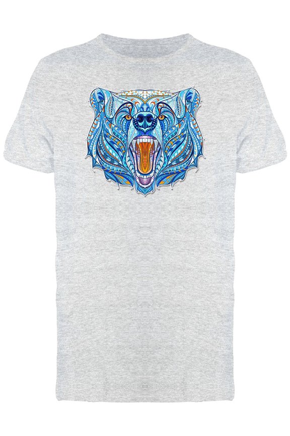 Growling Bear Head Animal Tee Men's -Image by Shutterstock