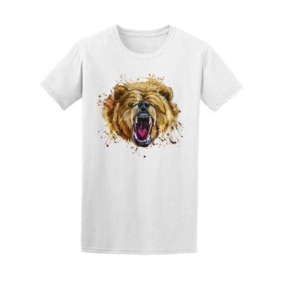 Growling Grizzly Brush Style Tee Men's -Image by Shutterstock