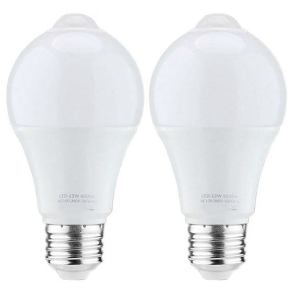 Growment 12W Motion Sensor Activated Security LED Bulb, 2 Piece