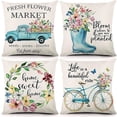 thumbnail image 1 of Growment 18" x 18" Spring Floral Decorative Pillow Covers (4 Count), 1 of 7