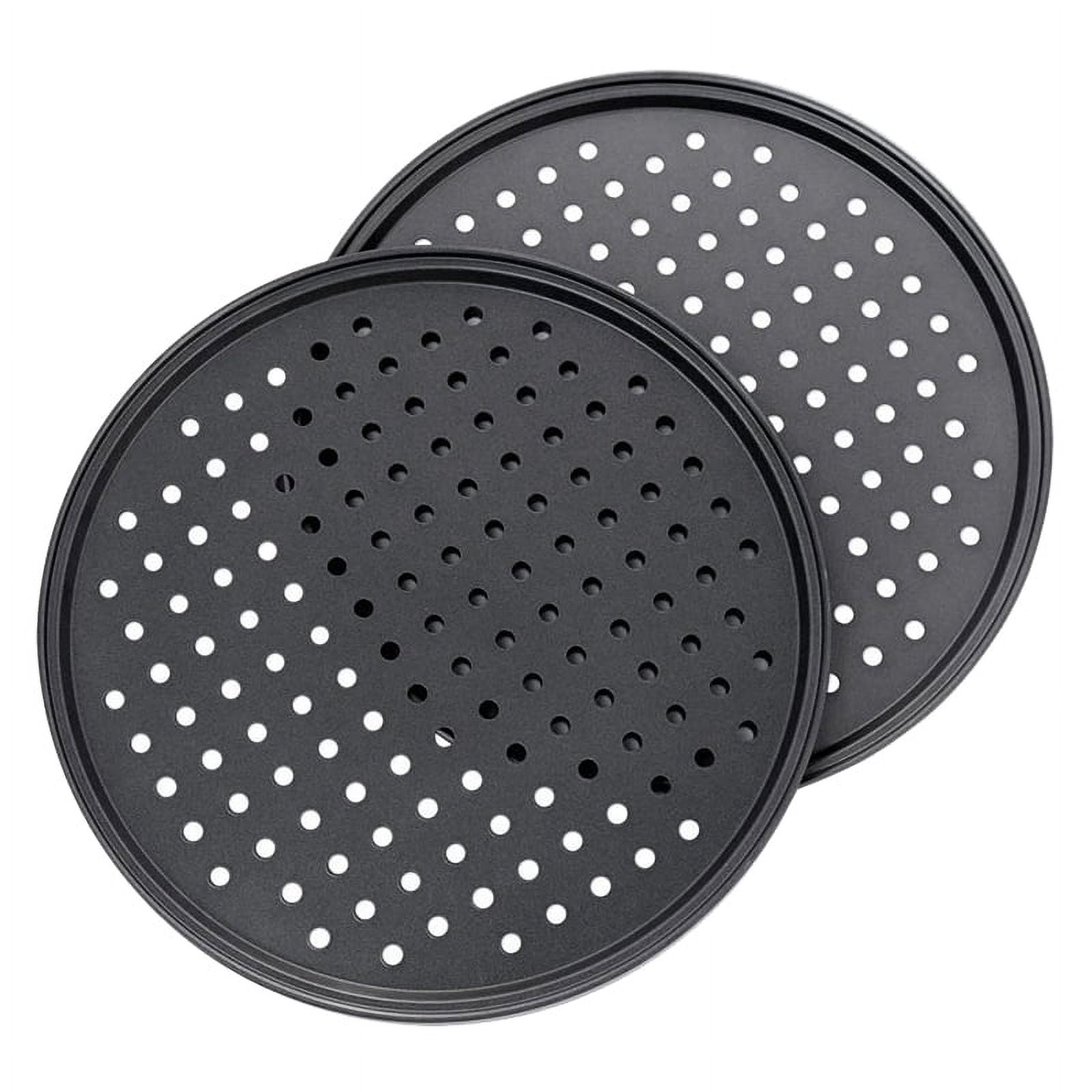 Growment 2Pc 10Inch Perforated Pizza Pan Carbon Steel NonStick