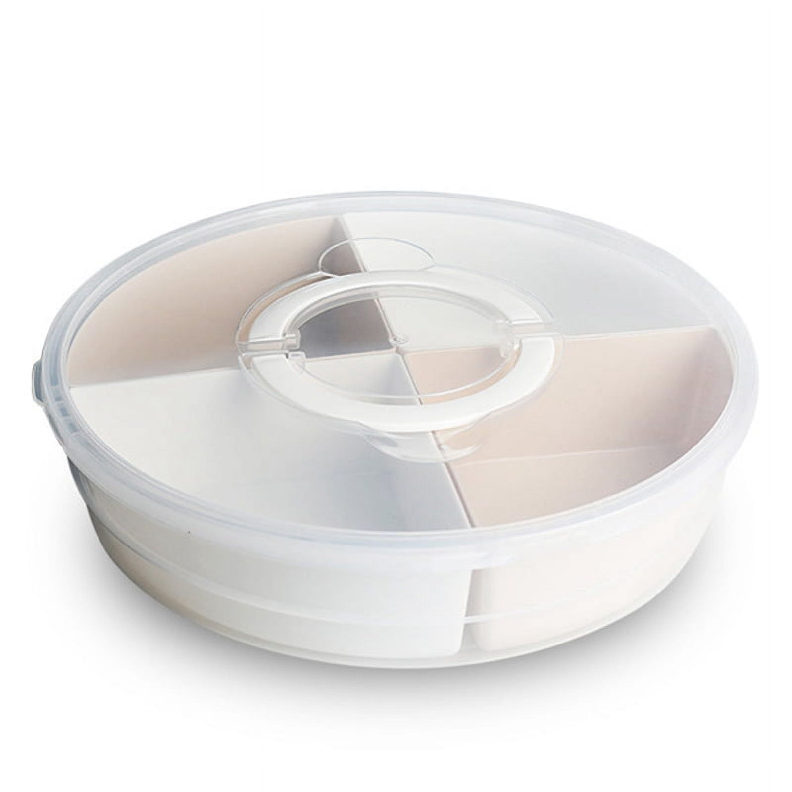 4-Compartment Vegetable Tray Snack Storage Box with Lid Fruit Bowl with Lid - Walmart.com
