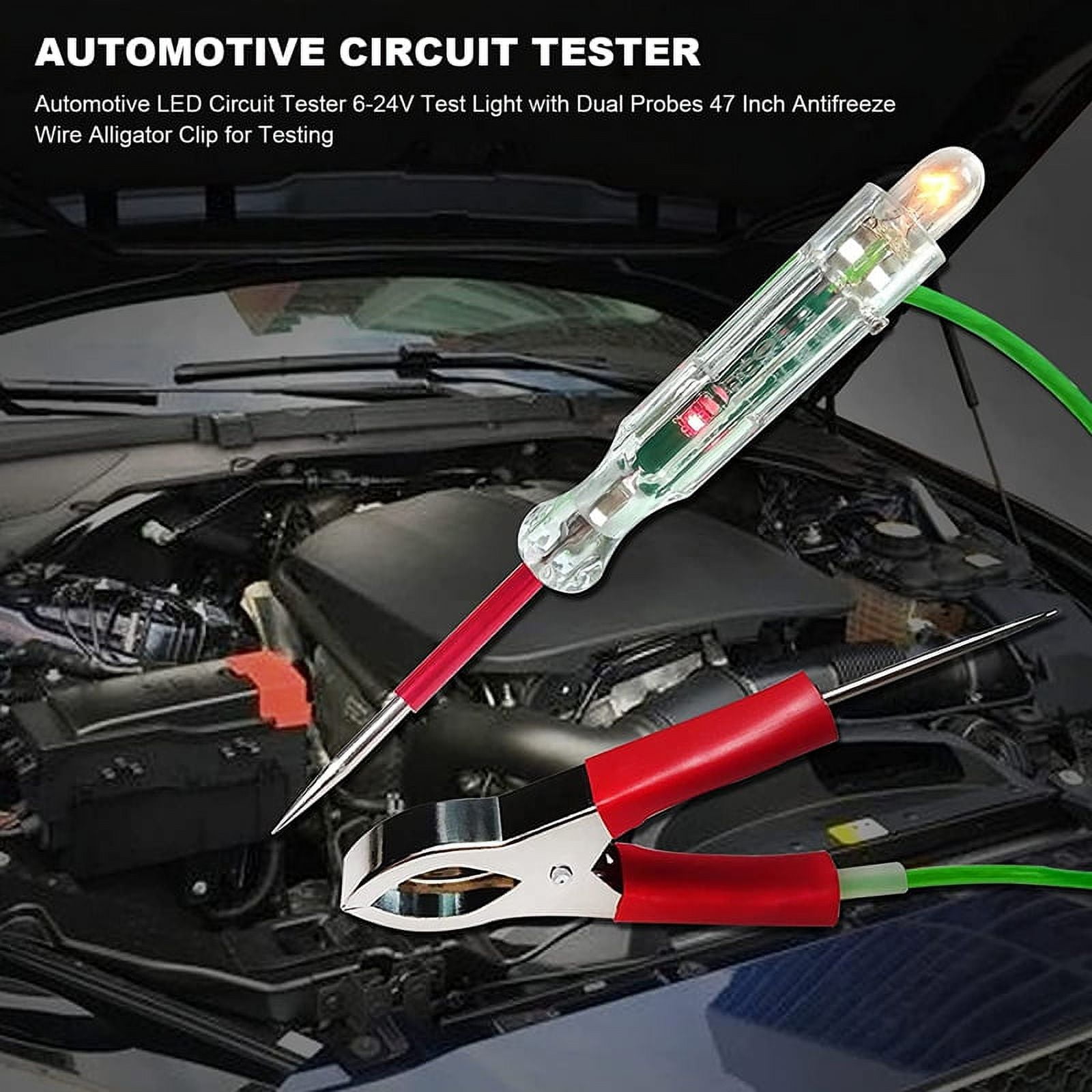 Growment, 6-24V LED Automotive Circuit Tester with Dual Probes
