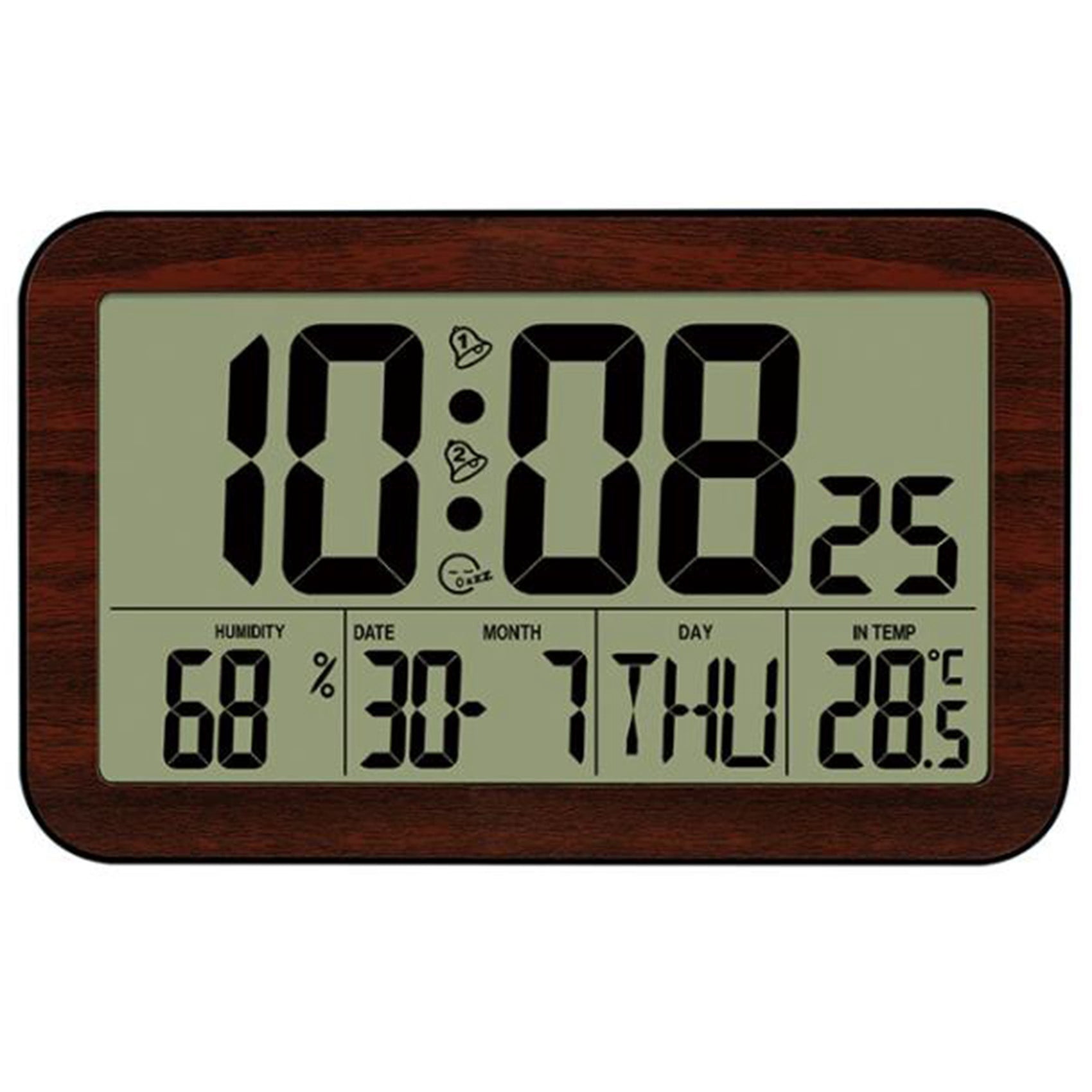 La Crosse Technology 513-1417H-AL Atomic Digital Wall Clock with Indoor Temp & Humidity