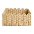 thumbnail image 1 of Growment Scalloped Edge Hand Woven Paper Storage Basket, Handles, 1 of 6