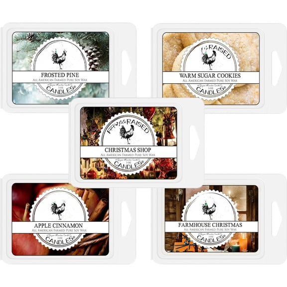 - Grown Soy Wax Melts - Fall - Bakery Variety Packs - 5 Pack, 16oz Total - Wax Melt Warmer Scents - (Christmas 5 Pack Variety)