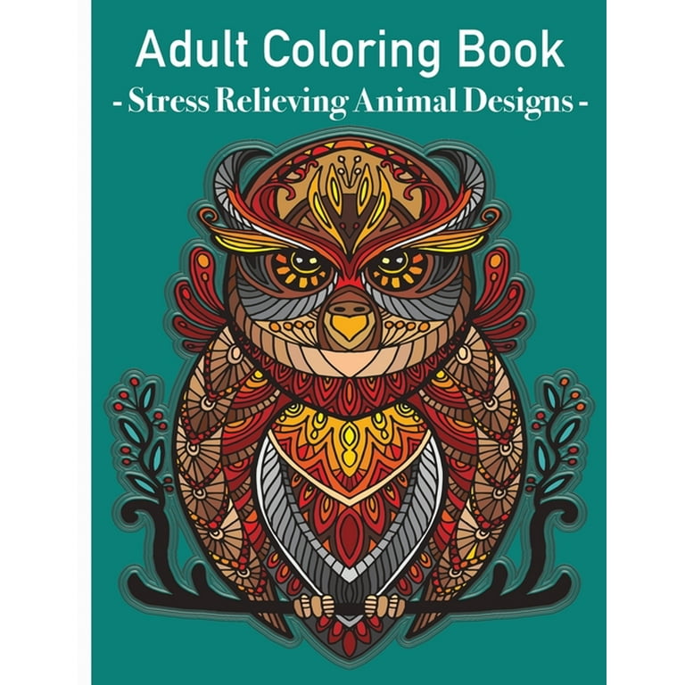 Adult Coloring Book: Animals For Beginners (Paperback)