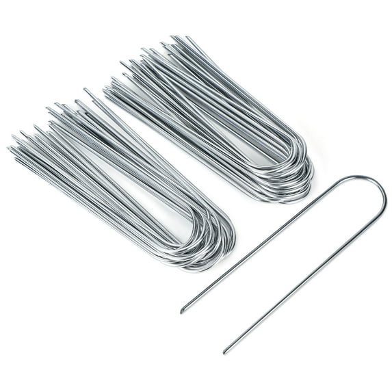 Growneer 6” Heavy Duty Galvanized Steel Garden Stakes with Beveled Endings (50 Pack)