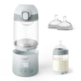 thumbnail image 1 of Grownsy Portable Bottle Warmer, Detachable Travel Milk Warmer with Nipple for Direct Feeding, Dual Heating Modes for Breastmilk & Water, Fast Baby Bottle Warmer on the go, Long Battery Life,Baby Stuf, 1 of 9
