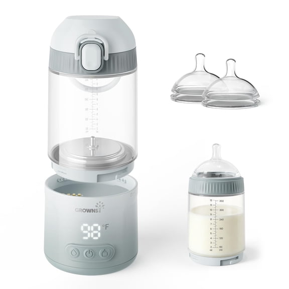 Grownsy Portable Bottle Warmer, Detachable Travel Milk Warmer with Nipple for Direct Feeding, Dual Heating Modes for Breastmilk & Water, Fast Baby Bottle Warmer on the go, Long Battery Life,Baby Stuf