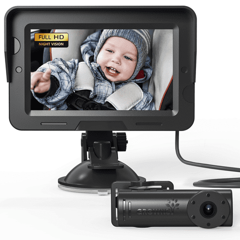 Grownsy Baby Car Camera,4.3" HD Display Baby Car Mirror with Night Vision Feature,Wide Clear View