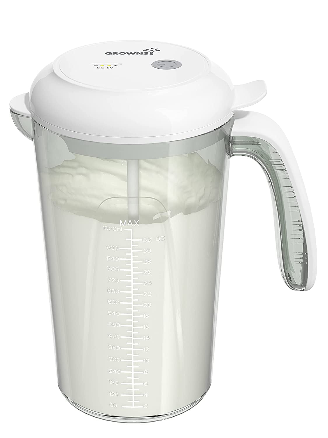 Grownsy Baby Formula Mixer Pitcher 32OZ, Charging Electric Formula Mixing Pitcher, Auto