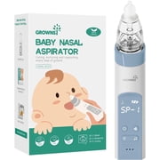 Grownsy Baby Nose Sucker with 3 Silicone Tips, 3 Suctions, Music and Light Soothing Function Blue