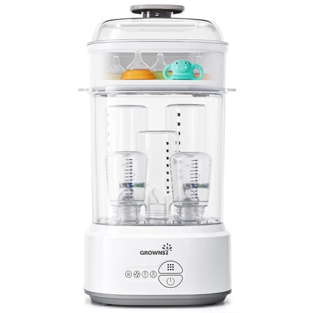 Grownsy Bottle Sterilizer and Dryer for Baby Bottles, Electric Steam Sterilization Machine,Pacifiers, Pump Parts,Toys White