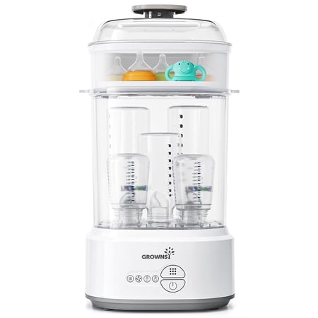 Grownsy Bottle Sterilizer and Dryer for Baby Bottles, Electric Steam Sterilization Machine,Pacifiers, Pump Parts,Toys White