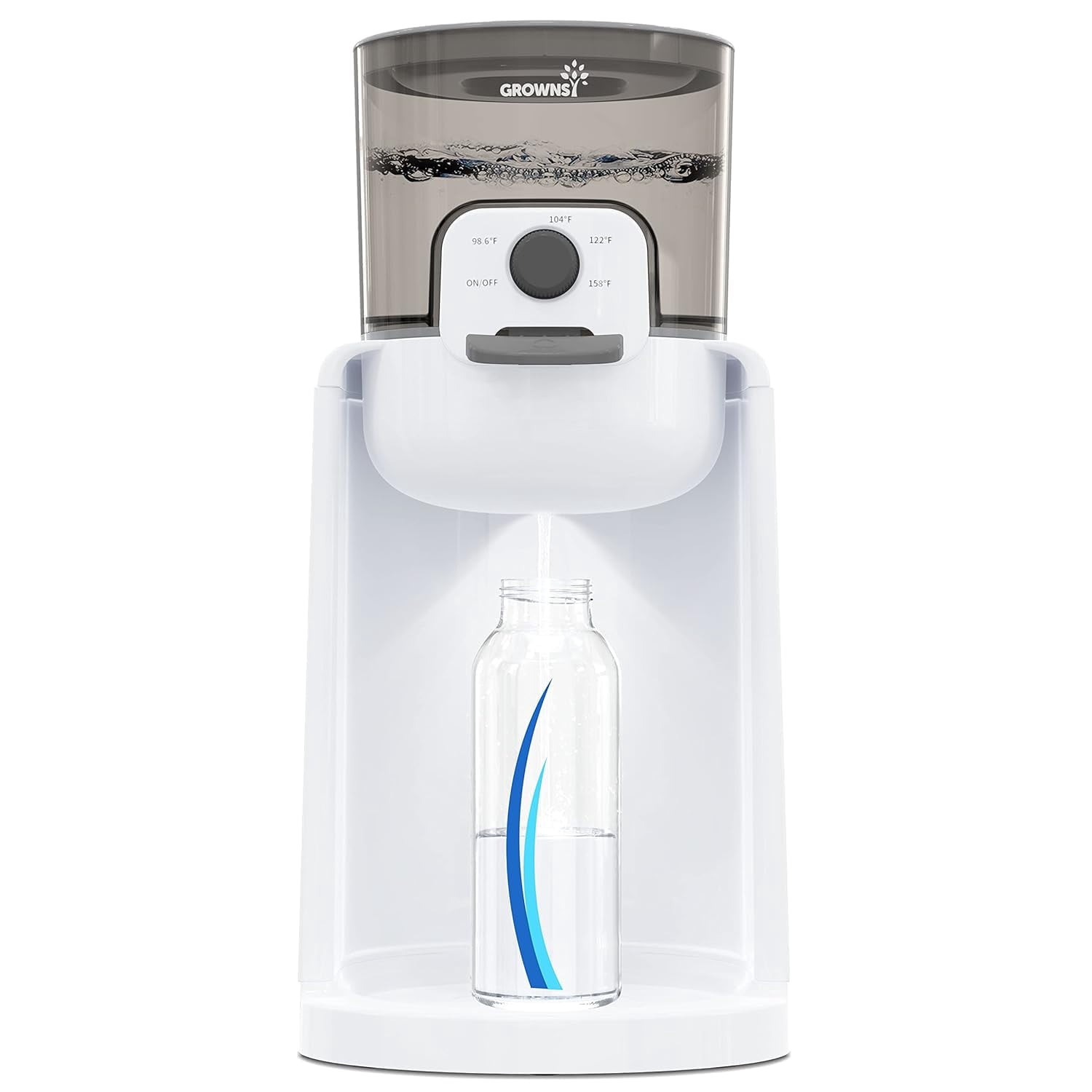 Grownsy Instant Baby Bottle Warmer,Formula Dispenser,72H Keep Warm,4 Temperatures,Night Light