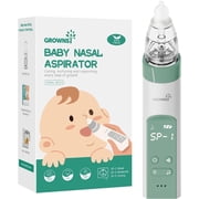 Grownsy Nasal Aspirator,Baby Nose Sucker,with 3 Silicone Tips,3 Suction Level,Music and Light Soothing Function Green