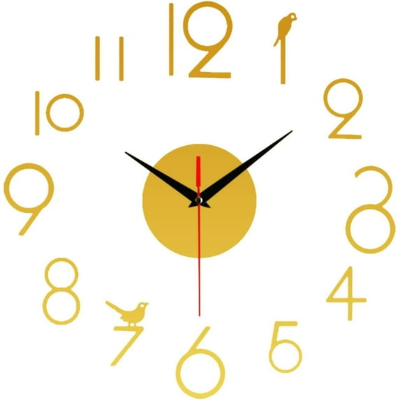Growsl Wall Decor,Party Decorations,Frameless 3D Wall Clock Large Silent Mirror For Living Room Modern Wall Clock Number For Bedroom Home Office Decor Easy To Assemble,Home Decor,Room Decor