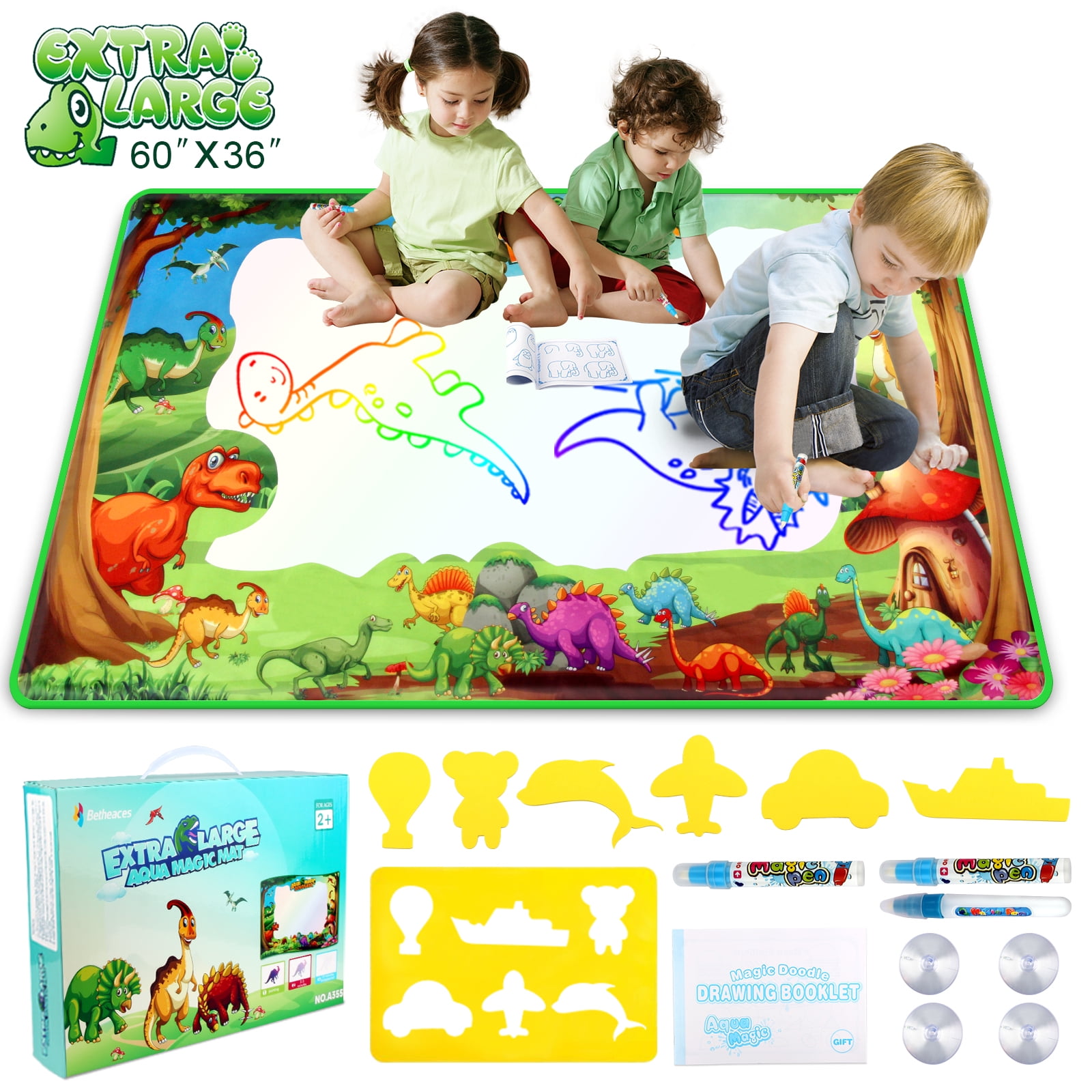 74X49CM Water Drawing Mat Rug with Magic Pen Doodle Board Carpet Painting  Educational Toys for Kids