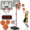 thumbnail image 1 of Growsly Adjustable Height Basketball Hoop for Kids with Stand and Electronic Scoreboard and LED Light, Indoor Outdoor Backyard Sport Game Gifts Toys for 3-8 Kids, 1 of 6