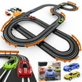 thumbnail image 1 of Growsly Electric Cars Race Track Set with 4 High-Speed Slot Cars Dual Racing Game Lap Counter Circular Overpass Track for 4-12 Years Old Kids, 1 of 7