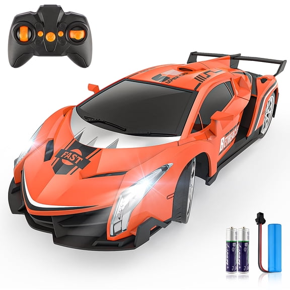 Growsly Lamborghini Remote Control 1/18 Sport Racing Hobby RC Crawler Toy Racing Car for 4-12 Years Old Boys Girls with Rechargeable Batteries, Orange