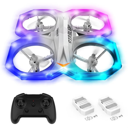 Growsly Mini Drone, RC Quadcopter with Multi-Color LEDs and Extra Battery for 5-12 Kids and Beginners, White