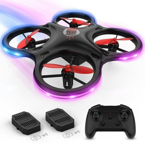 Growsly Mini RC Drone Quadcopter Flying Toys with Auto Hovering, Headless Mode, 3D Flip for 5-12 Years Old Kids, Adults and Beginners, Red and Black