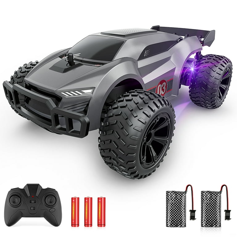 Growsly 2WD RC Car 2.4GHz Rechargeable 1 22 Off Road Monster Truck for Kids Gray Walmart