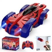 Growsly Spider-Man RC Wall Climbing Car Toy, Remote Control Stunt Car Xmas Gift, for 4-12 Years Old Kids, Red, Blue, Black