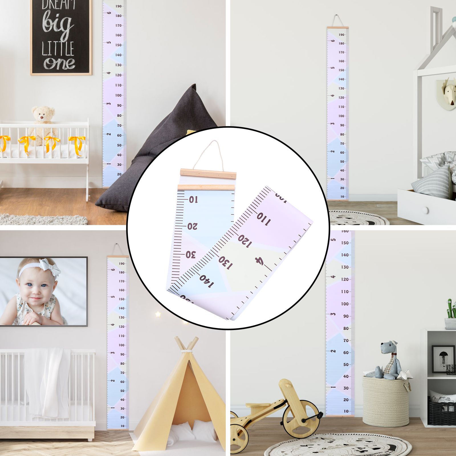 Growth Chart 1 Set Removable Wall Hanging Measurement Chart Growth