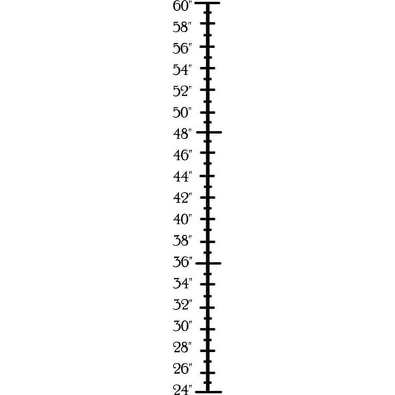 Growth Chart Black Picture Art - Kids Bed Room - Peel & Stick Sticker - Vinyl Wall Decal