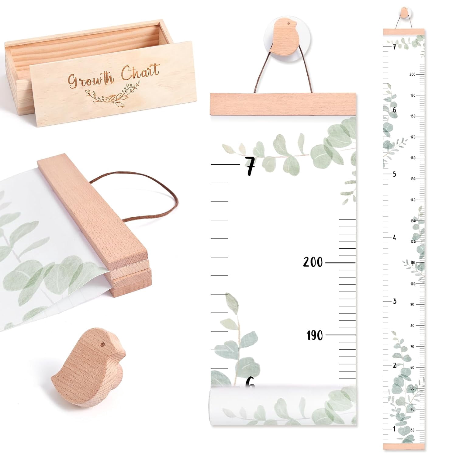 Growth Chart for Wall 7 Ft Height Chart with Keepsake Box & Hook ...