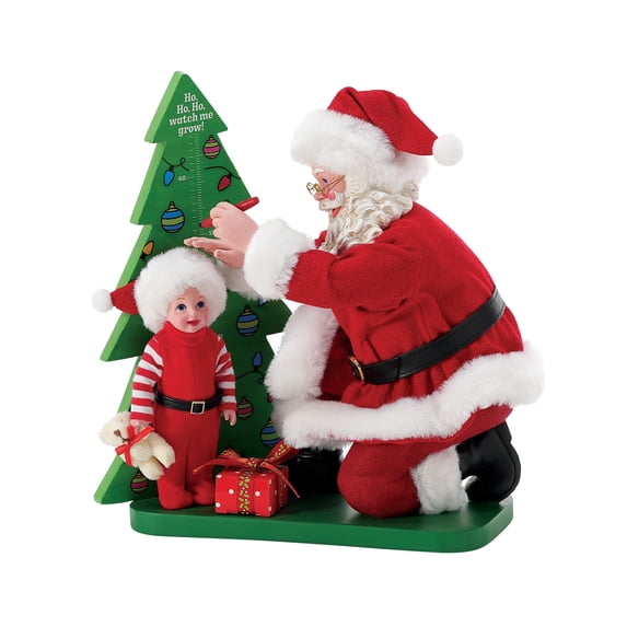 Department 56 Possible Dreams Santa Claus Growth Chart Christmas Multicolor Figurine 9.5in H
