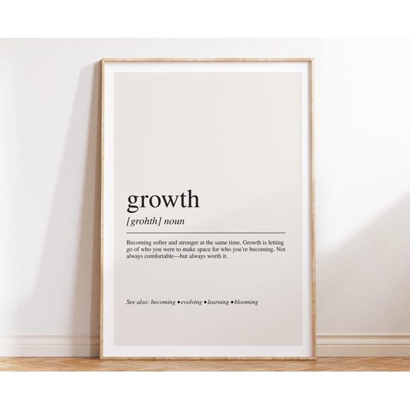 Growth Definition Botanical Wall Art Print, Unframed Paper Poster 8x10in