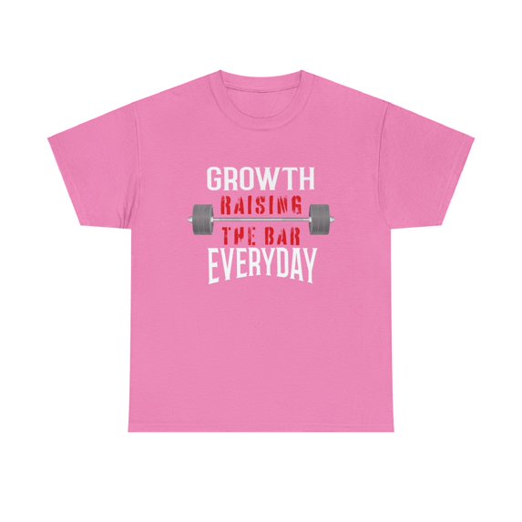Growth Everyday: Gym Fitness Workout Motivational Unisex Heavy Cotton Tee