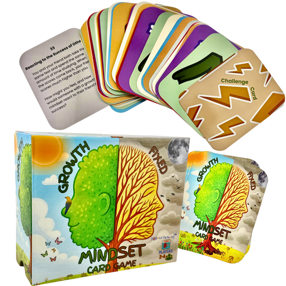Growth/Fixed Mindset Card Game: Cultivates Coping & Social Skills; Develops Resilience; Reduces Meltdowns/Stress; Affirmation Cards; Autism-Friendly; Mindfulness; CBT; Ages 8+