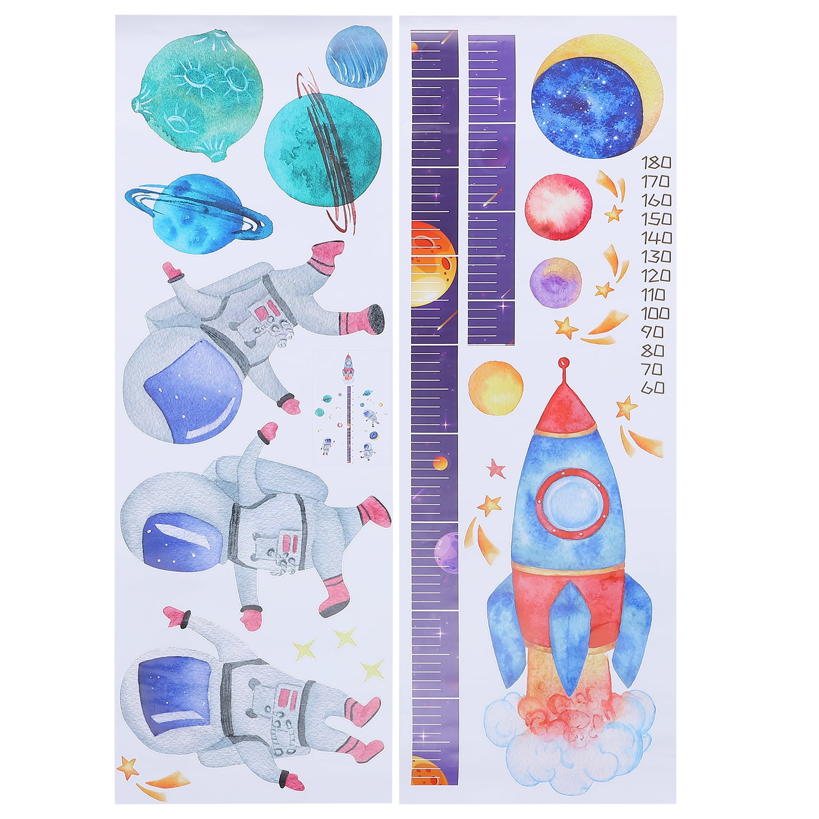 Growth Height Chart Sticker Astronaut Wall Sticker Hanging Ruler Wall Height Ruler Wall Sticker